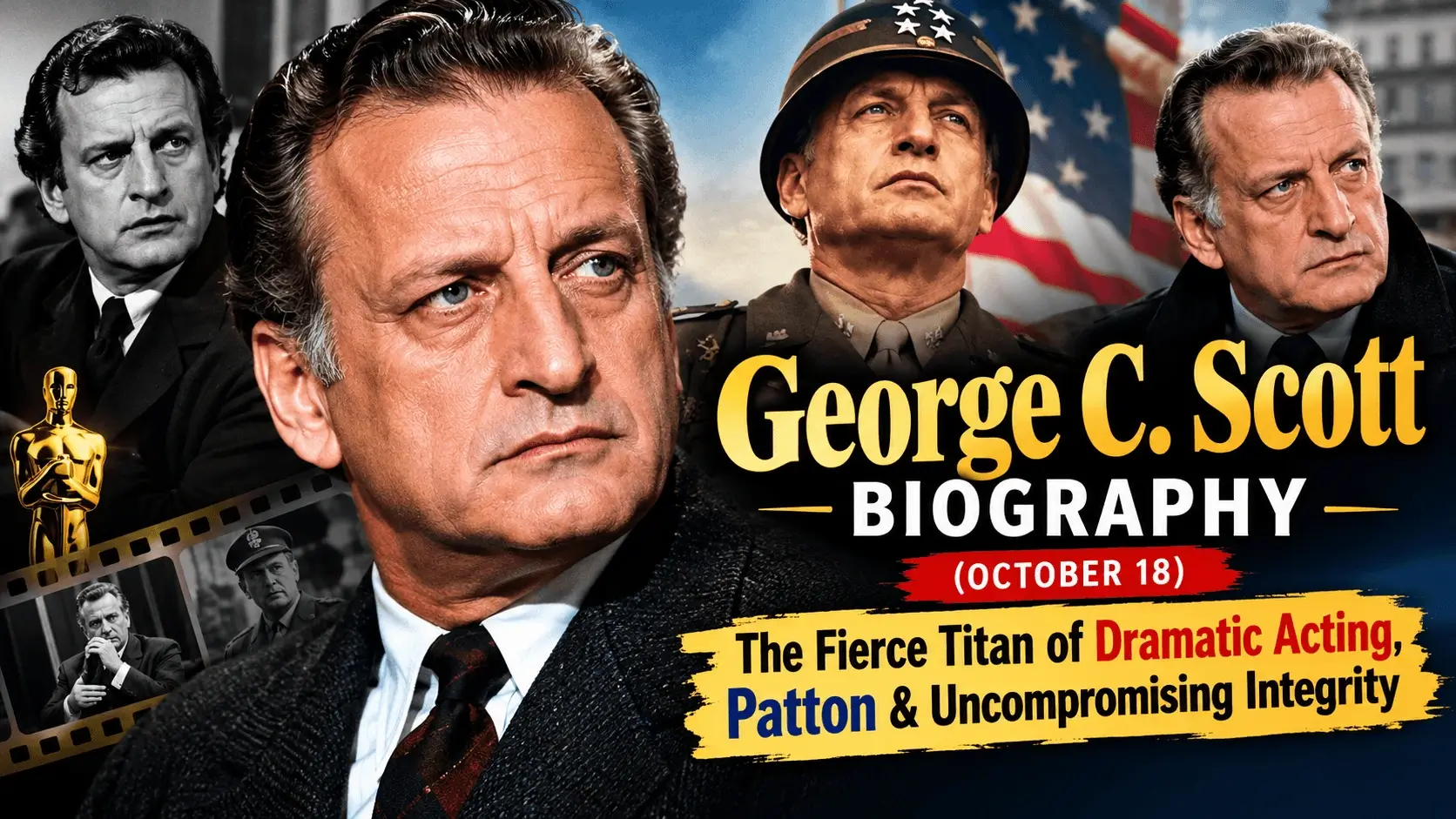 George C. Scott Biography (October 18): The Fierce Titan of Dramatic Acting, Patton & Uncompromising Integrity — Celebration Guide & Ideas