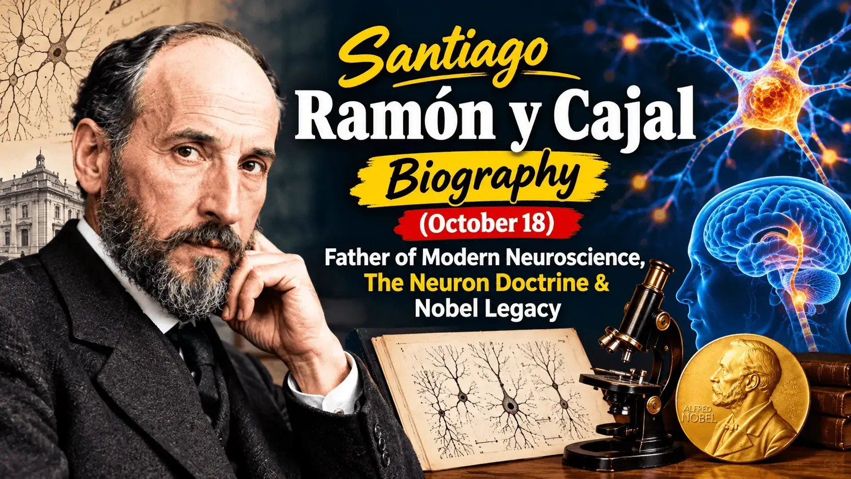 Santiago Ramón y Cajal Biography (October 18): Father of Modern Neuroscience, The Neuron Doctrine & Nobel Legacy — Memorial & Retrospective Guide