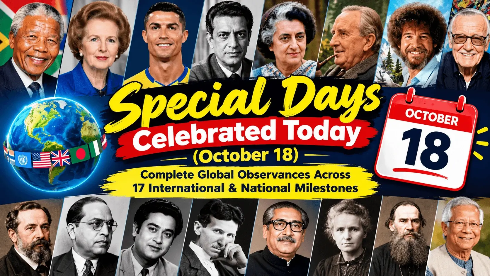 Special Days Celebrated Today (October 18): Complete Global Observances Across 17 International & National Milestones — Special Day Celebration Guide