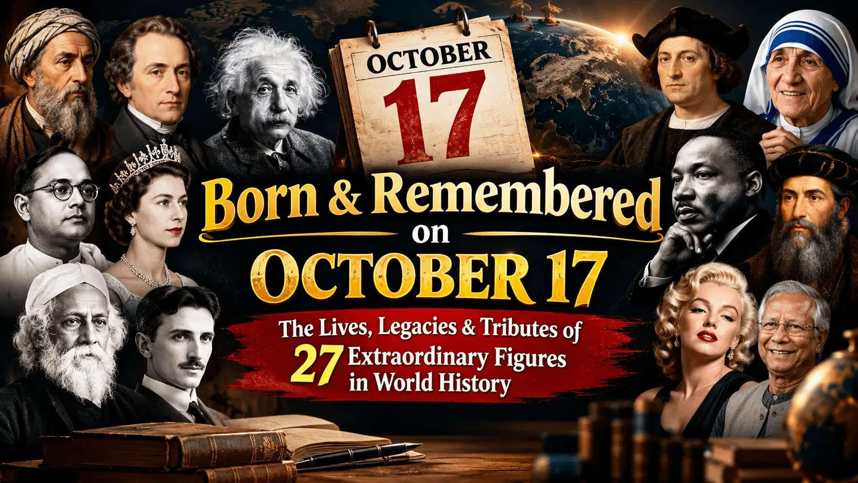 Born & Remembered on October 17: The Lives, Legacies & Tributes of 27 Extraordinary Figures in World History — Celebration Guide & Ideas