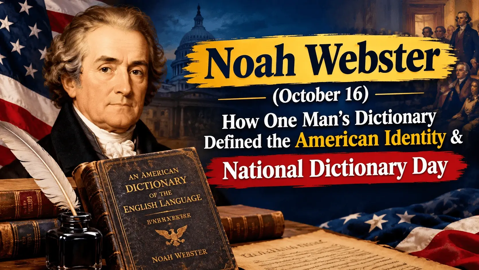 Noah Webster (October 16): How One Man's Dictionary Defined the American Identity & National Dictionary Day — Celebration Guide & Ideas