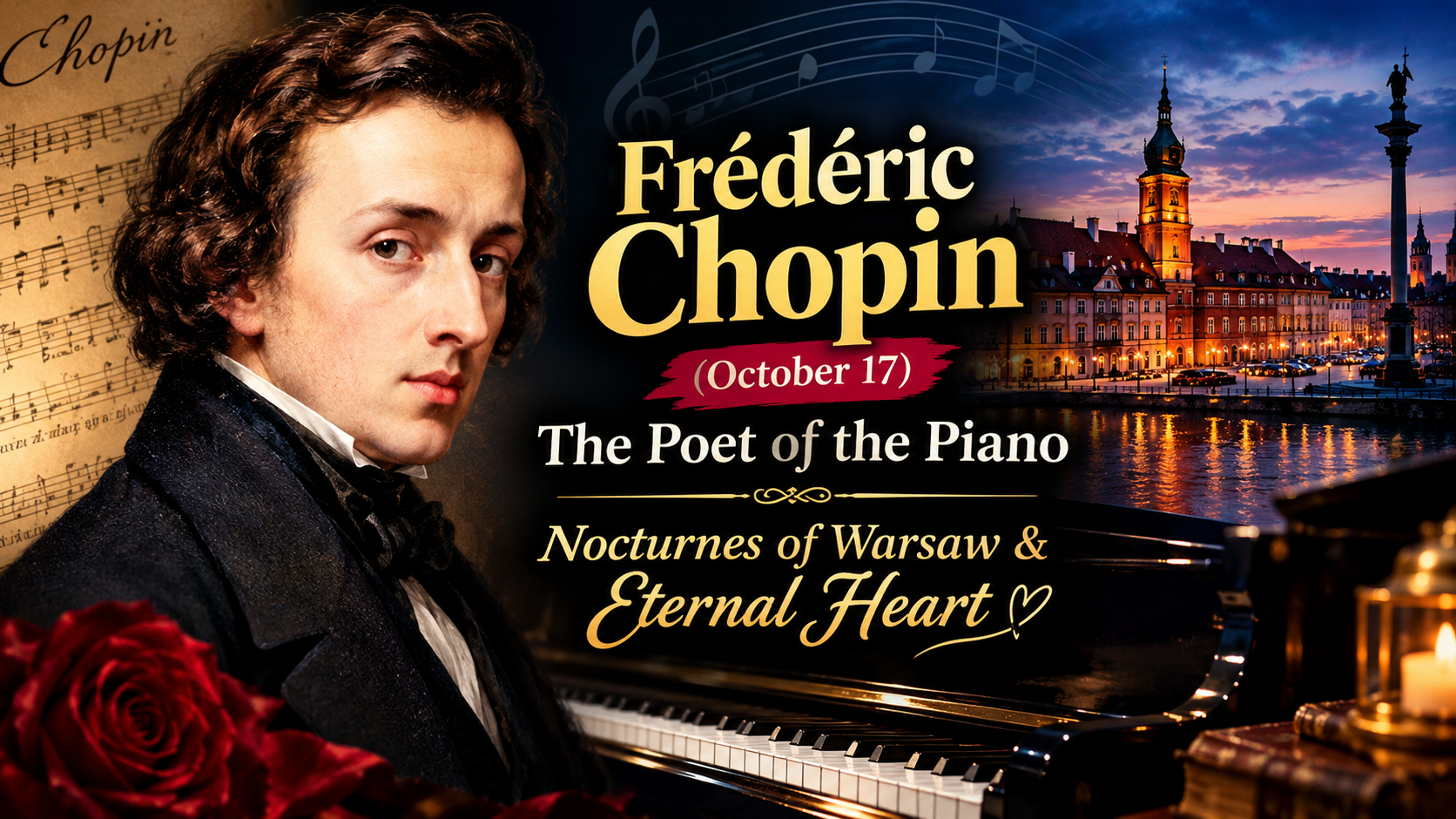Frédéric Chopin (October 17): The Poet of the Piano, Nocturnes of Warsaw & Eternal Heart — Memorial & Retrospective Guide