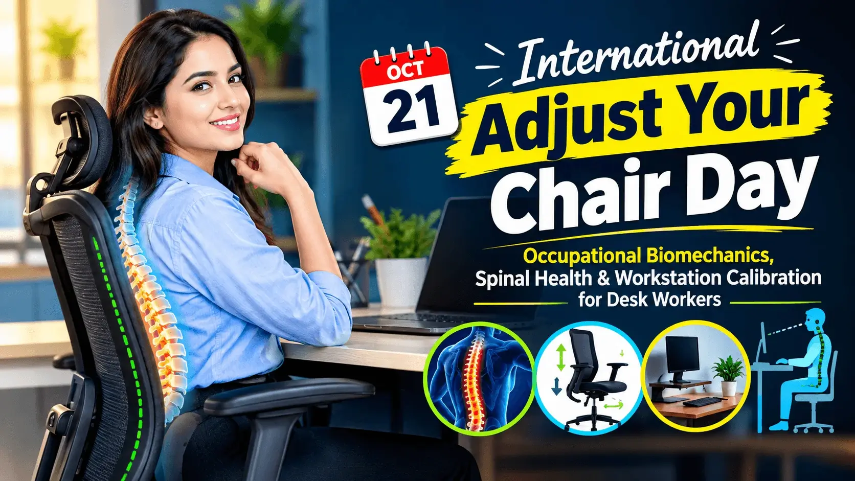 International Adjust Your Chair Day: Occupational Biomechanics, Spinal Health & Workstation Calibration for Desk Workers — Celebration Guide & Ideas