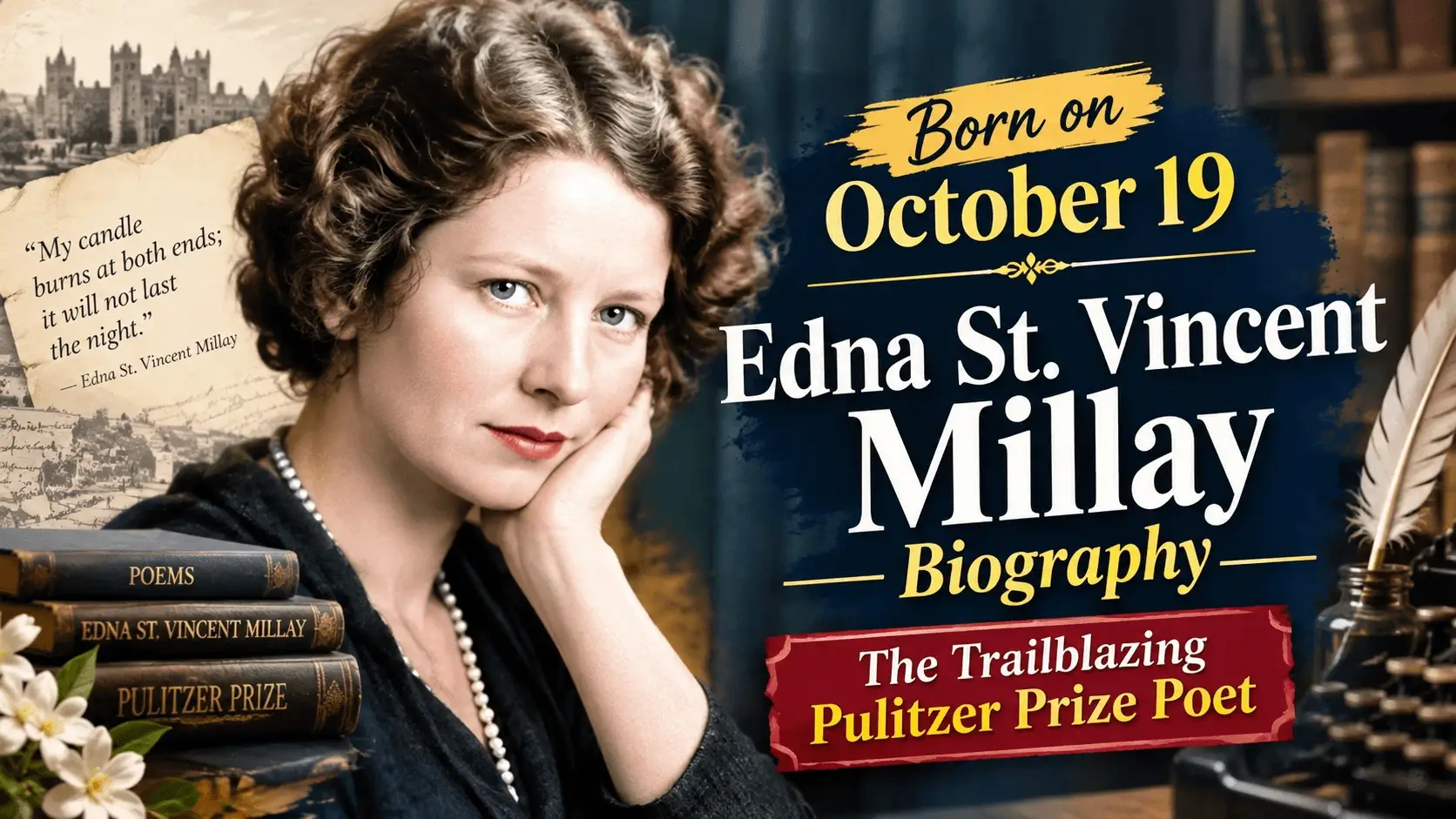 Edna St. Vincent Millay Biography (October 19): The Trailblazing Pulitzer Prize Poet — Memorial & Retrospective Guide