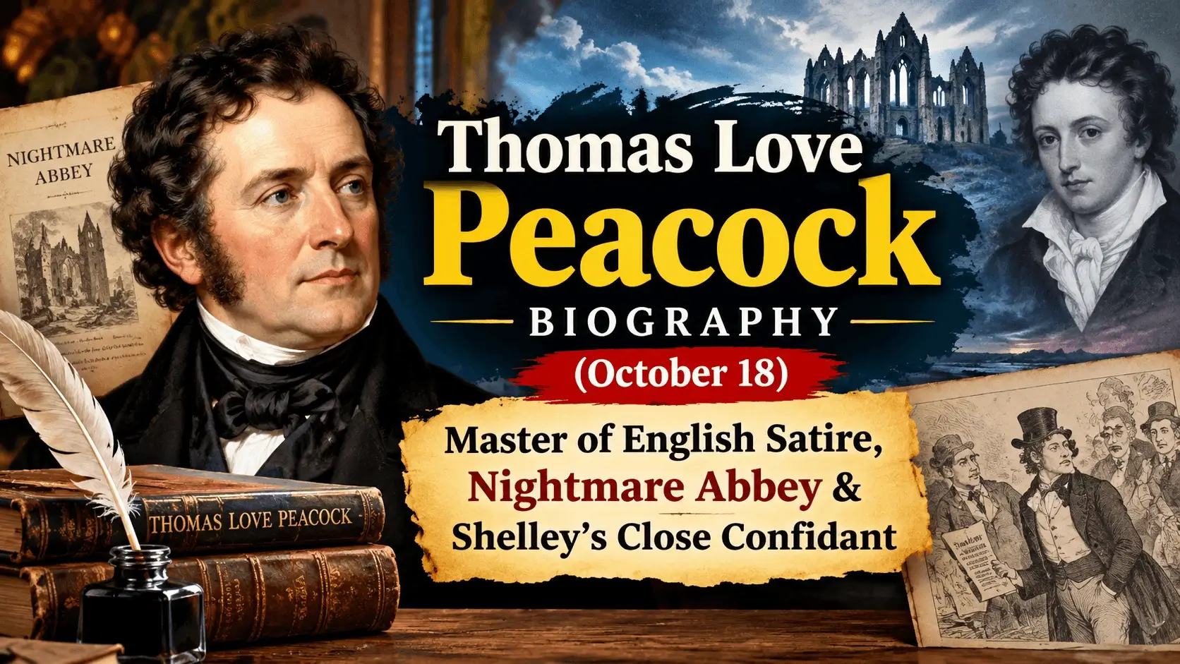 Thomas Love Peacock Biography (October 18): Master of English Satire, Nightmare Abbey & Shelley’s Close Confidant — Celebration Guide & Ideas